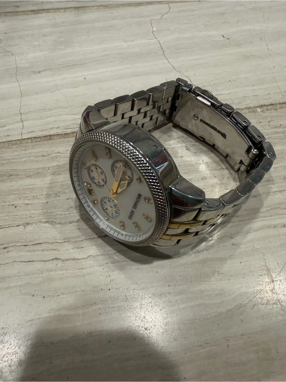 Michael Kors Two-Tone Silver and Gold Mother-of-Pearl Dial Watch